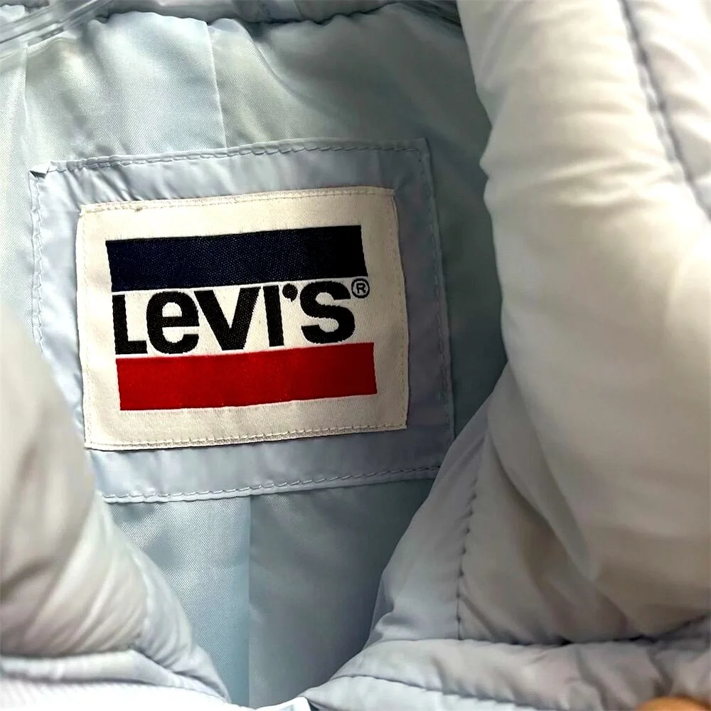 Levi's Powder Blue Megan Puffer Jacket with Hood Size L - Picture 3 of 6